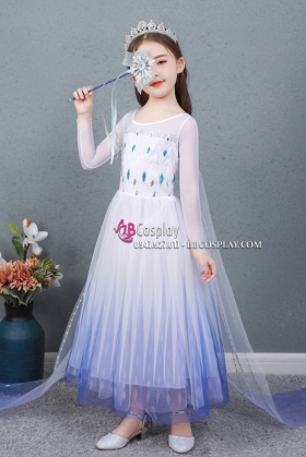Đầm Nữ Hoàng Elsa Trẻ Em Tone Xanh