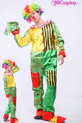 Trang Phục Chú Hề Nam Áo Liền Quần Áo Vàng Quần Xanh