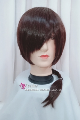 Tóc Giả Nâu Ngắn Có Thắt Bím