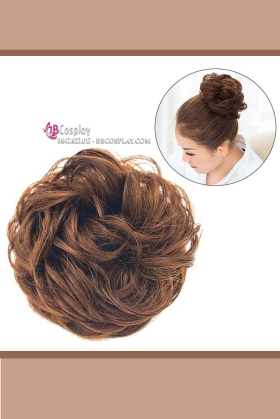 Búi Tóc Giả Xoăn Làm Phồng - Nâu