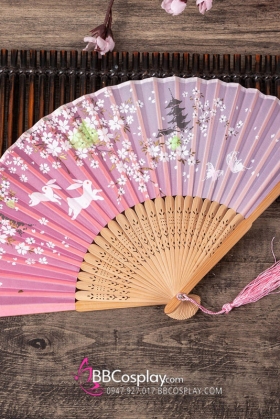 Quạt Xếp Thỏ Hồng