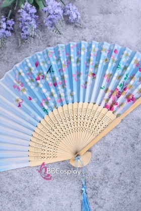 Quạt Xếp Xanh Hoa