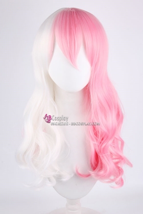 Tóc Giả Nửa Hồng Nửa Trắng 60Cm