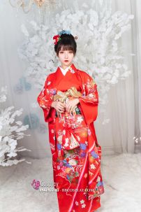 Kimono Cao Cấp Chuẩn Nhật Màu Đỏ Lễ Hội