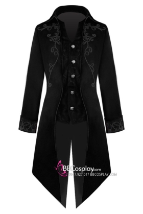 Vest Tuxedo Nhung Đen 16-18Th Century Quý Tộc Pháp