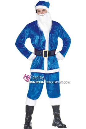 Bộ Ông Già Noel Vải Nhung Xanh