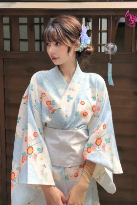 Yukata Xanh Sóng Biển Ngàn Hoa