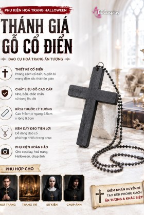 Dây Chuyền Thánh Giá Bằng Gỗ  - Màu Đen