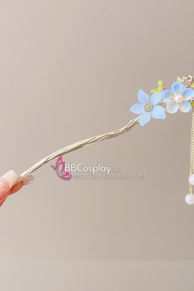 Trâm Cài Giá Rẻ - Hoa Mai Xanh Dương