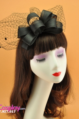Nón Cocktail Cổ Điển Nơ Lưới- Màu Đen