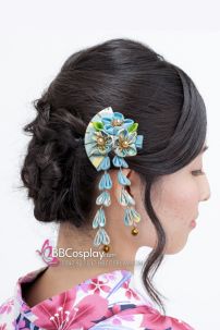 Kanzashi Phụ Kiện Cài Nhật Bản Nhiều Màu - Đỏ