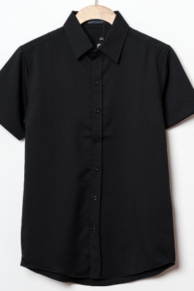 Áo Sơ Mi Nam Cơ Bản Tay Ngắn - Màu Đen