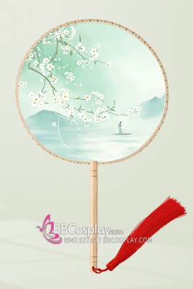 Quạt Tròn Hoa Táo Xanh Bên Hồ