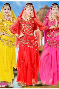 Đồ Cô Dâu Ấn Độ Vàng Tay Dài Váy Nhọn