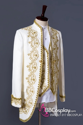 Vest Hoàng Gia Trắng Vest Phục Hưng Cổ Điển