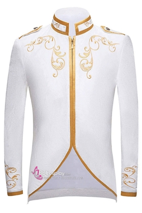 Vest Hoàng Tử Trắng Viền Vàng Vest Nam Tước