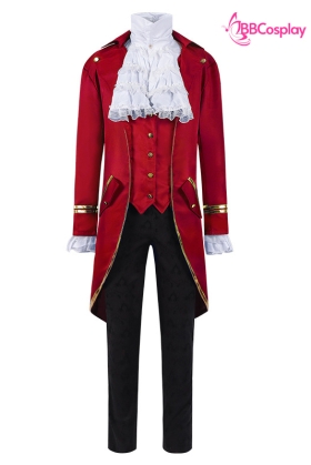 Vest Tuxedo Hoàng Tử Đỏ Viền Vàng