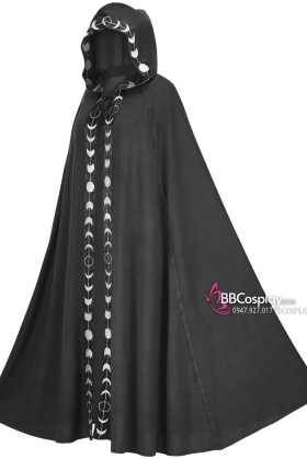Chiếc Áo Choàng Phù Thủy Viền Nhật Nguyệt - Màu Đen