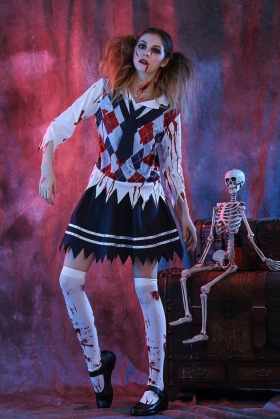 Quần Áo Nữ Sinh Zombie Hoá Trang Halloween