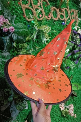 Nón Phù Thủy 2 Lớp Màu Cam