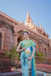 Trang Phục Thái Lan Nữ Xanh Nhạt