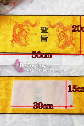 Thánh Chỉ Gấm Vàng In Song Long Kèm Chữ Thánh Chỉ - Màu Vàng