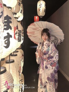 Áo Yukata Vũ Điệu Của Hoa Anh Đào Tím Môn