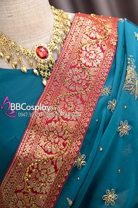 Đồ Sari Ấn Độ Màu Xanh
