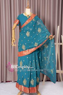 Đồ Sari Ấn Độ Màu Xanh