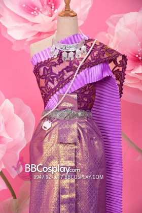 Trang Phục Thái Lan Tím Ánh Kim