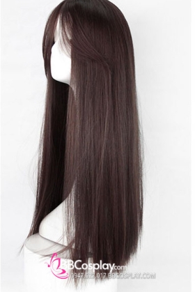 DH ODTK 314604 Tóc Giả Nâu Hạt Dẻ 2 Mái Dài 80Cm 15872