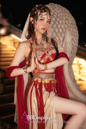 Trang Phục Hằng Nga Múa Tây Vực Tone Vàng Đỏ