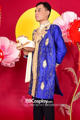 Trang Phục Kurta Ấn Độ Nam Xanh Royal Blue