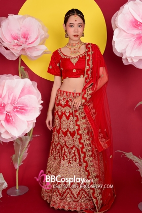 Trang Phục Lehanga Đỏ