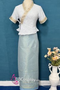 Đồ Thái - Vân Nam Áo Trắng Váy Xanh