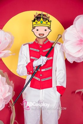 Vest Trắng Phối Đỏ Có Đính Đá