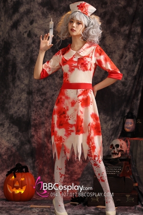Bộ Zombie Y Tá Hoá Trang Halloween