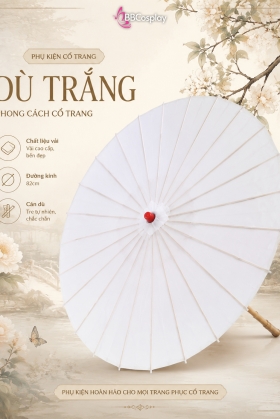 Dù Vải Trắng Trơn Size 82Cm