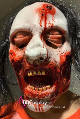 Mặt Nạ Xác Sống Có Tóc Halloween