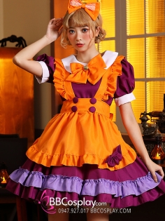 Đồ Maid Cam Phối Tím - Maid Bí Ngô