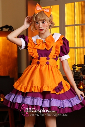 Đồ Maid Cam Phối Tím - Maid Bí Ngô
