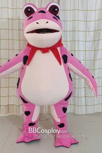 Mascot Ếch Bơm Hơi Bản Hồng Barbie Pinky