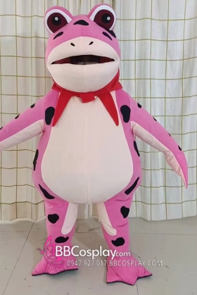 Mascot Ếch Bơm Hơi Bản Hồng Barbie Pinky