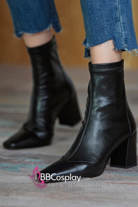 Giày Bốt Mũi Nhọn Đế Cao 7 Phân Size 39