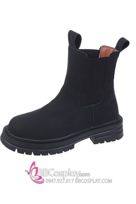 Giày Bốt Đen Mờ Trơn Size 40 Unisex
