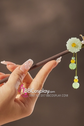 Trâm Cài Cô Nương Gỗ Giá Rẻ Hoa Giả Ngọc