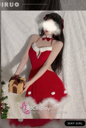 Váy Noel Khoét Eo Hở Lưng Sexy Girl Phối Lông Quyến Rũ