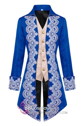 Vest Bá Tước Châu Âu May Kèm Ghilê Xanh Phối Kem XVIII