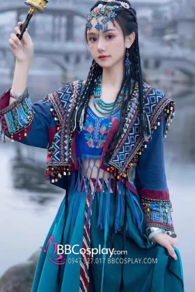 Trang Phục Miêu Cương Xanh