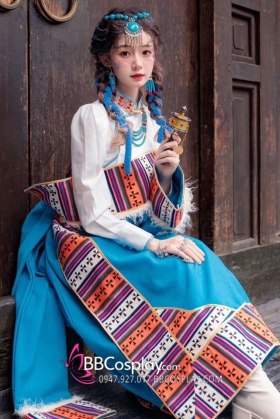 Đồ Mông Cổ Tây Vực Nam Nữ - Xanh